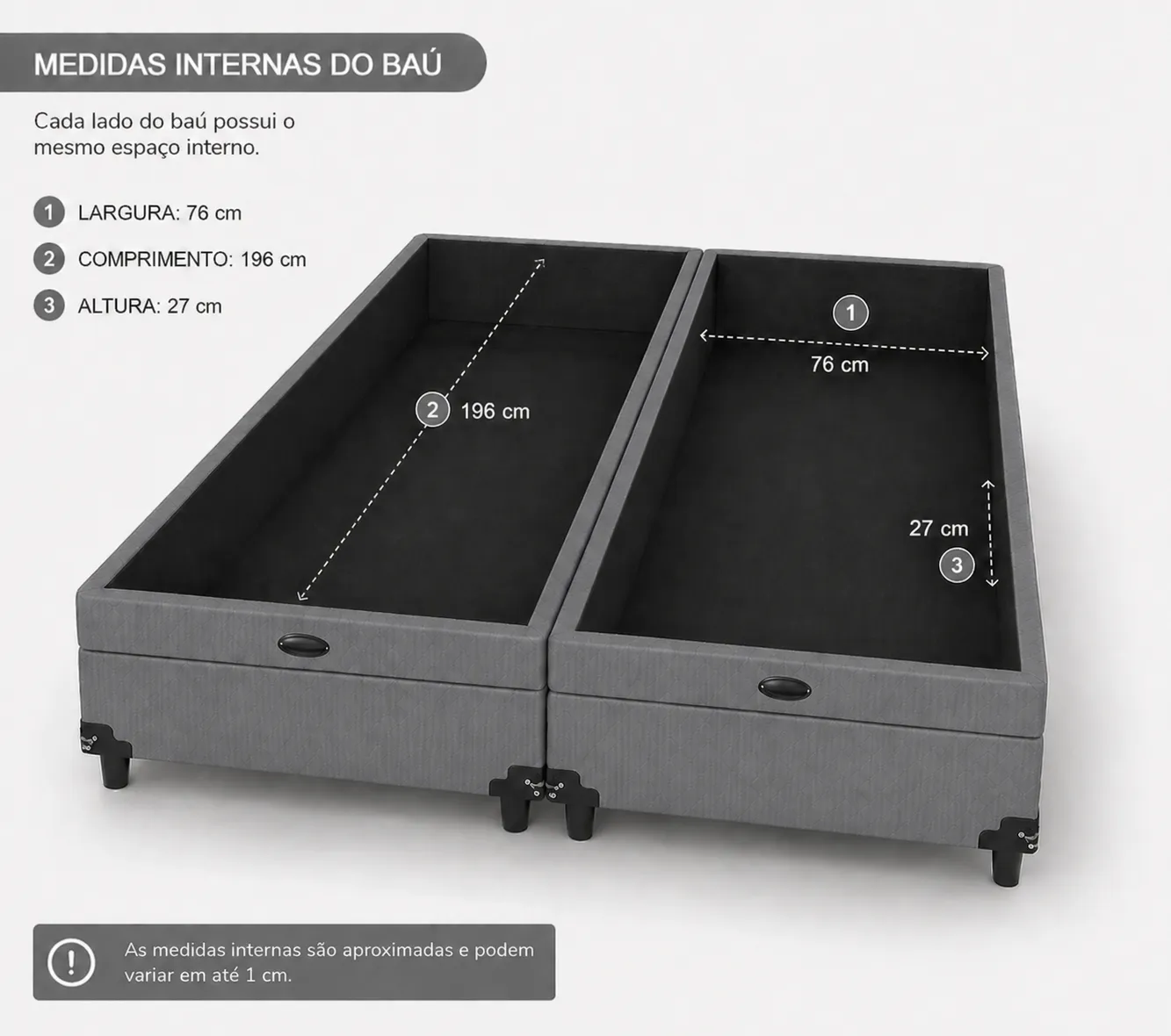 Cama Box Baú Bipartido Queen 158cm foto 3