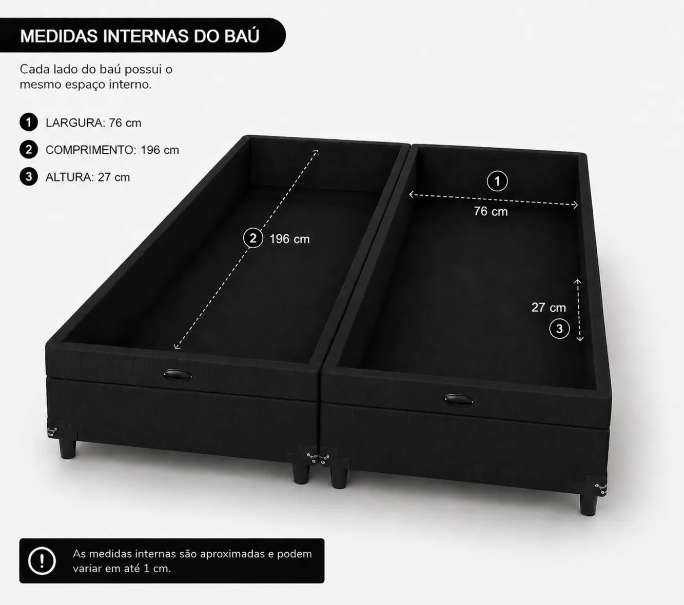 Cama Box Baú Bipartido Queen 158cm foto 3