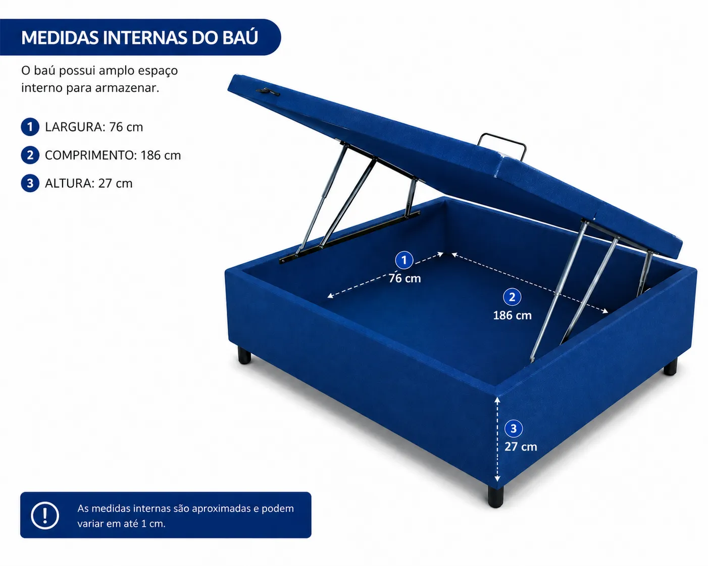 Cama Box Baú Solteiro 88cm foto 2