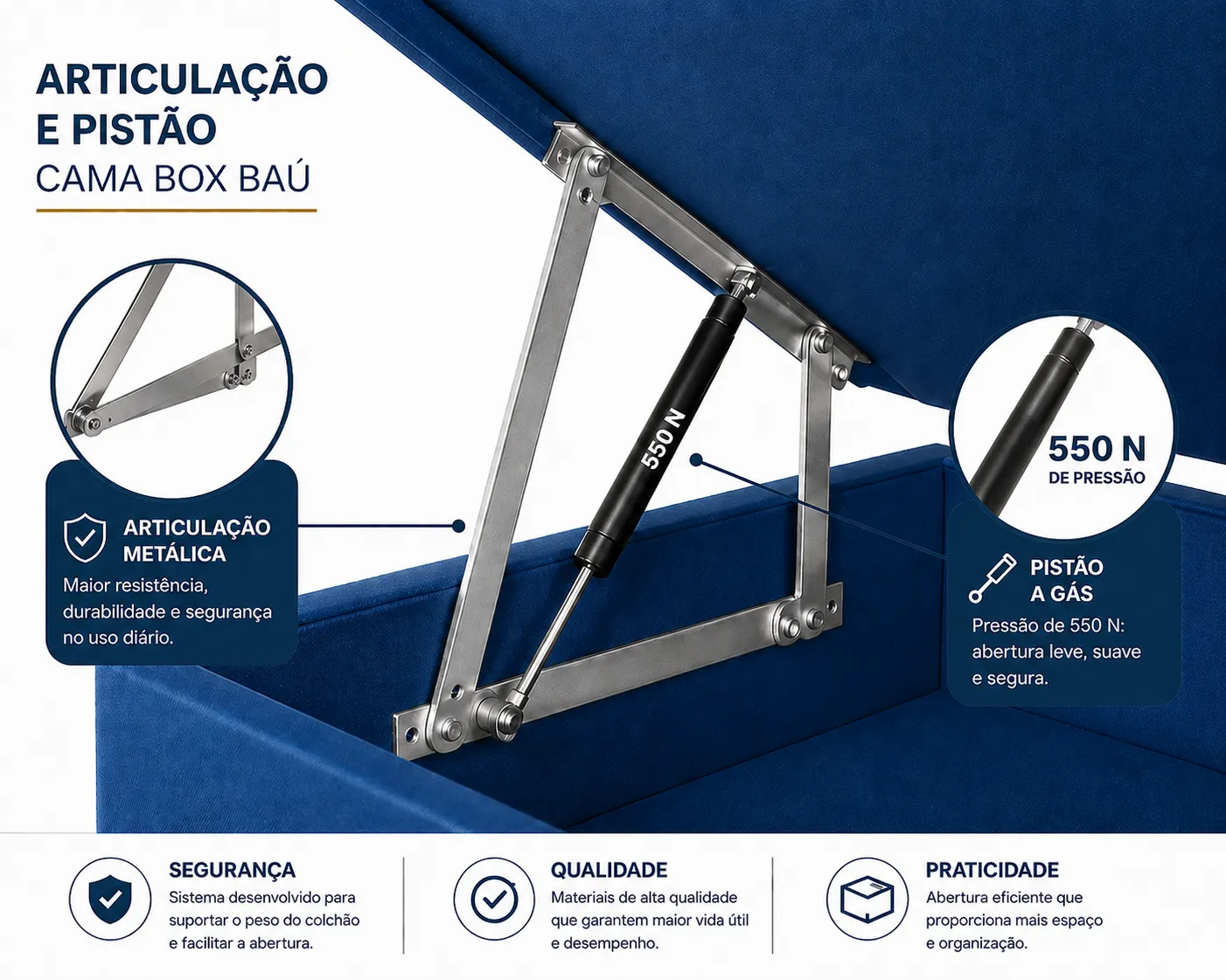 Cama Box Baú Solteirão 99cm foto 3