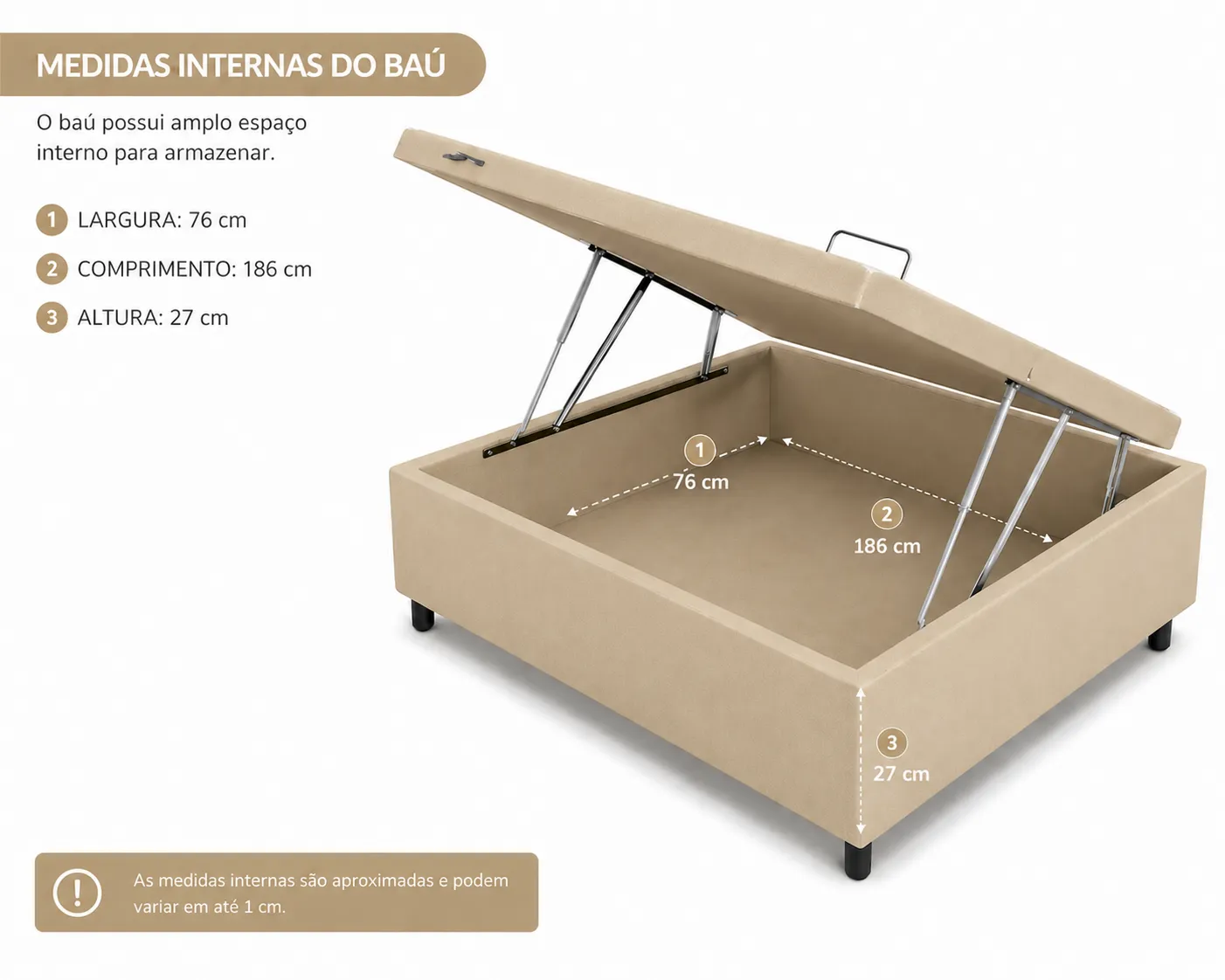 Cama Box Baú Solteiro King 96cm foto 2