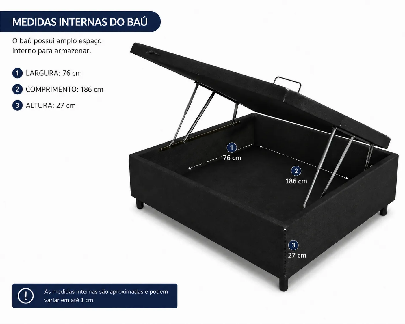 Cama Box Baú Solteirão 99cm foto 2