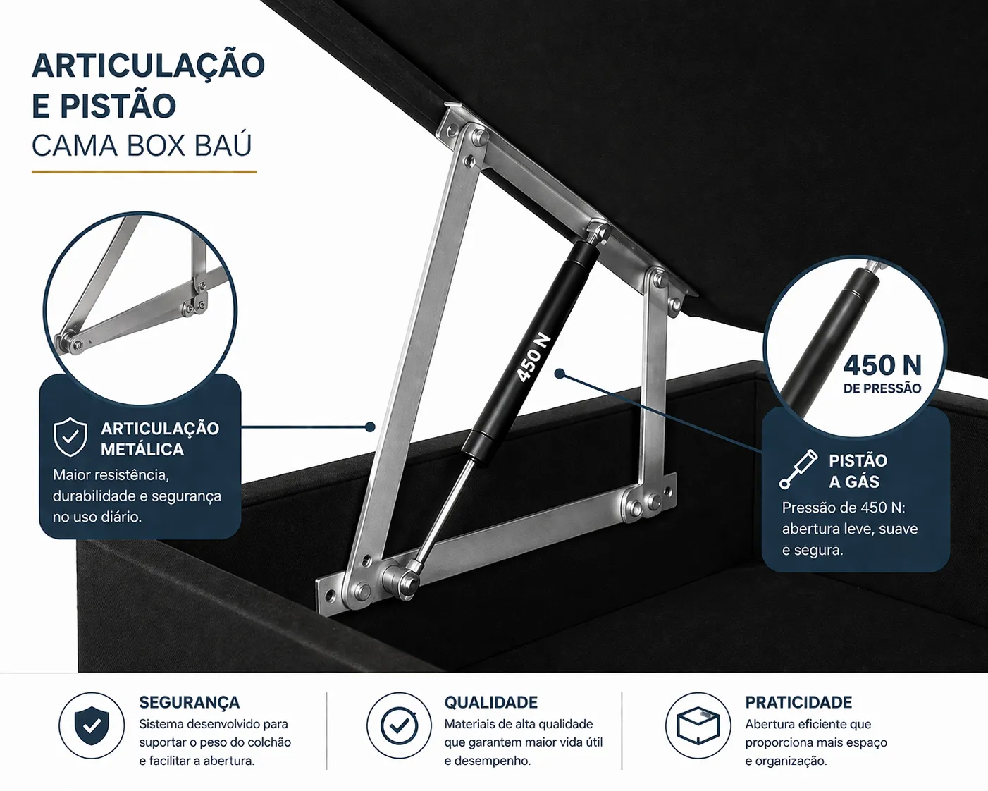 Cama Box Baú Solteirão 99cm foto 3