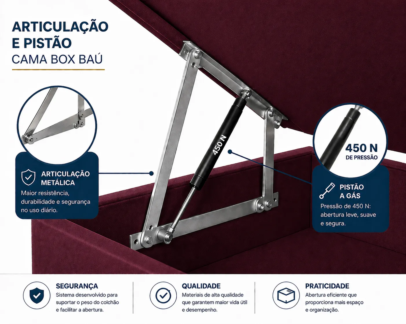 Cama Box Baú Solteirão 99cm foto 3