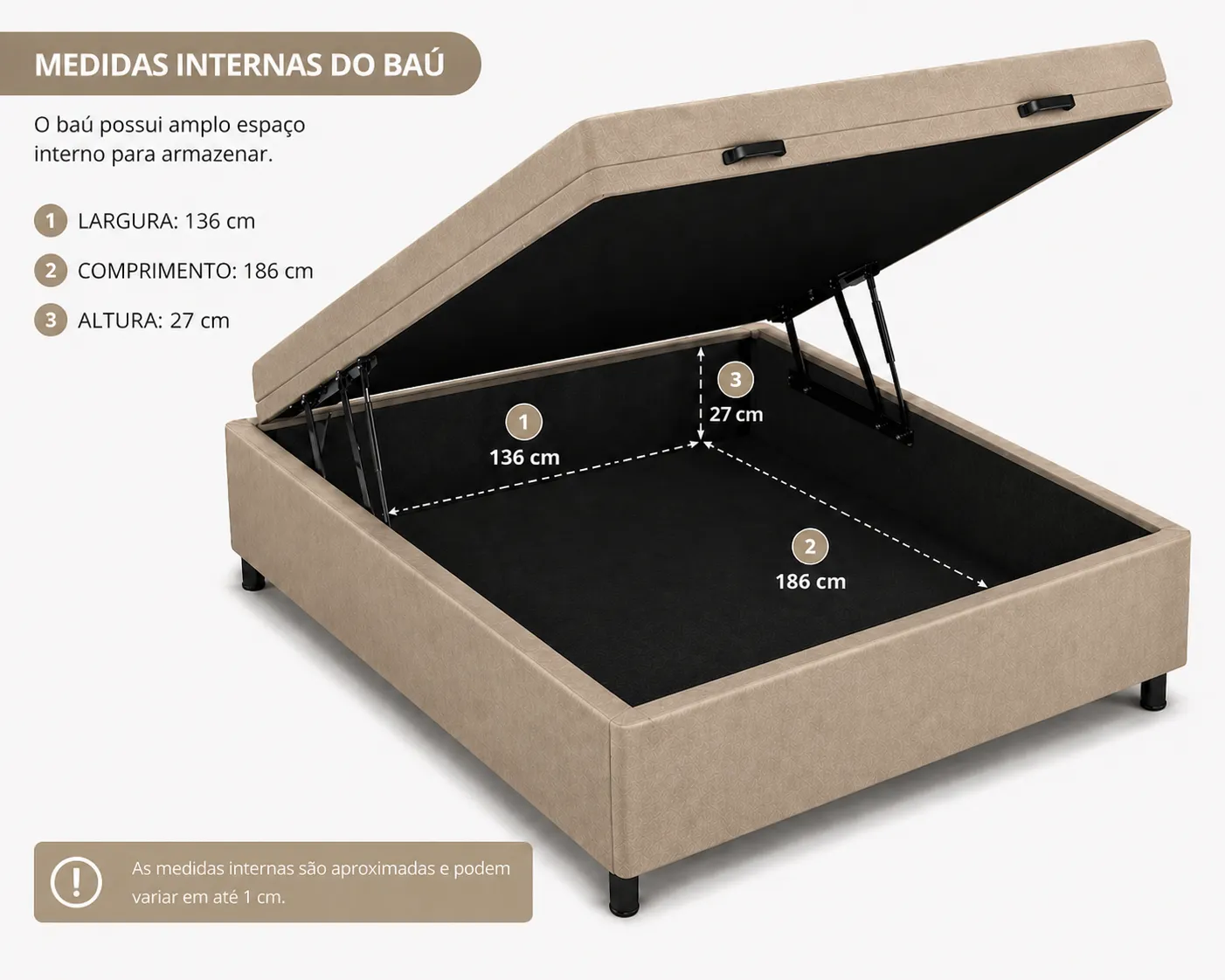 Cama Box Baú Casal 138cm foto 2