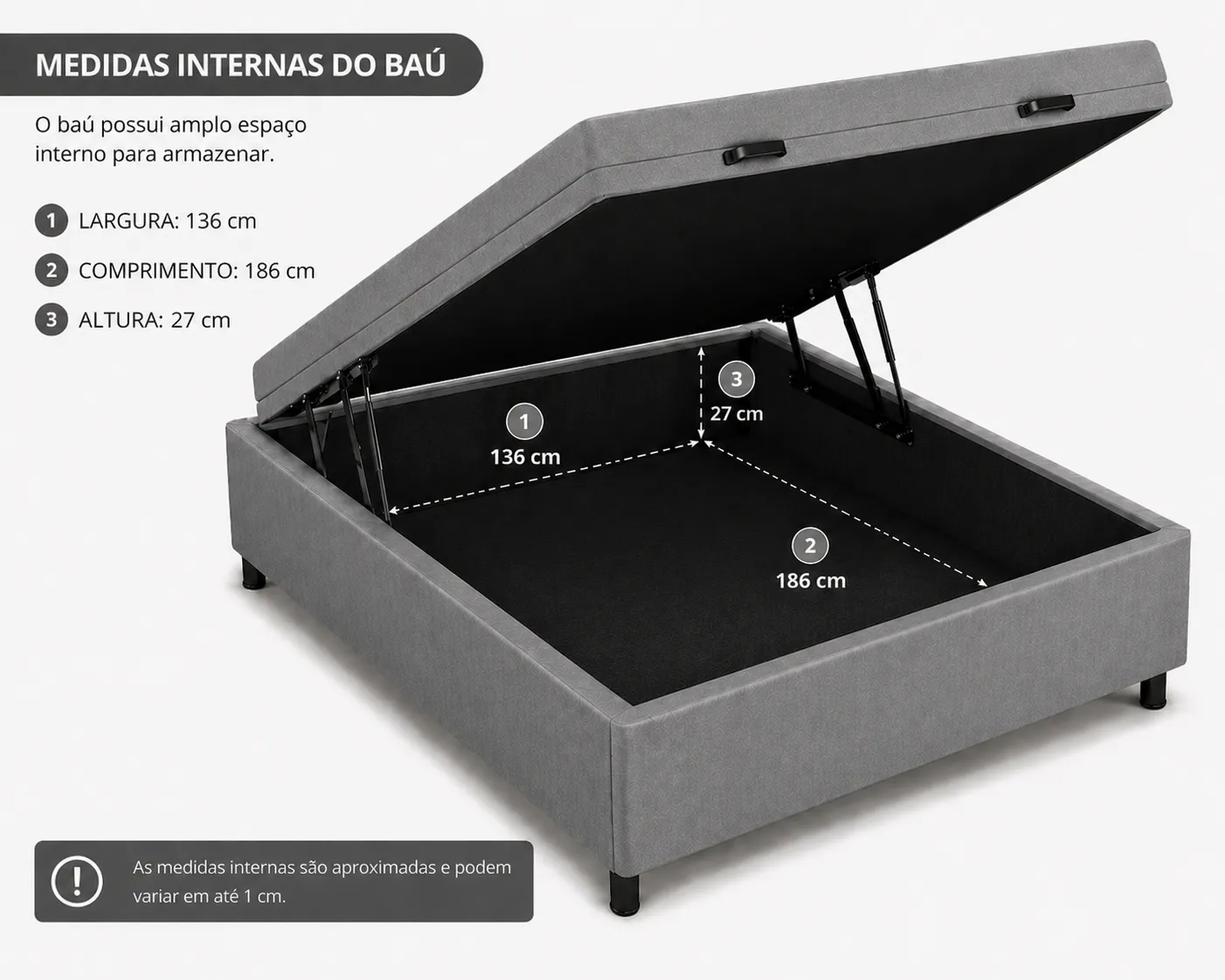 Cama Box Baú Casal 138cm foto 2