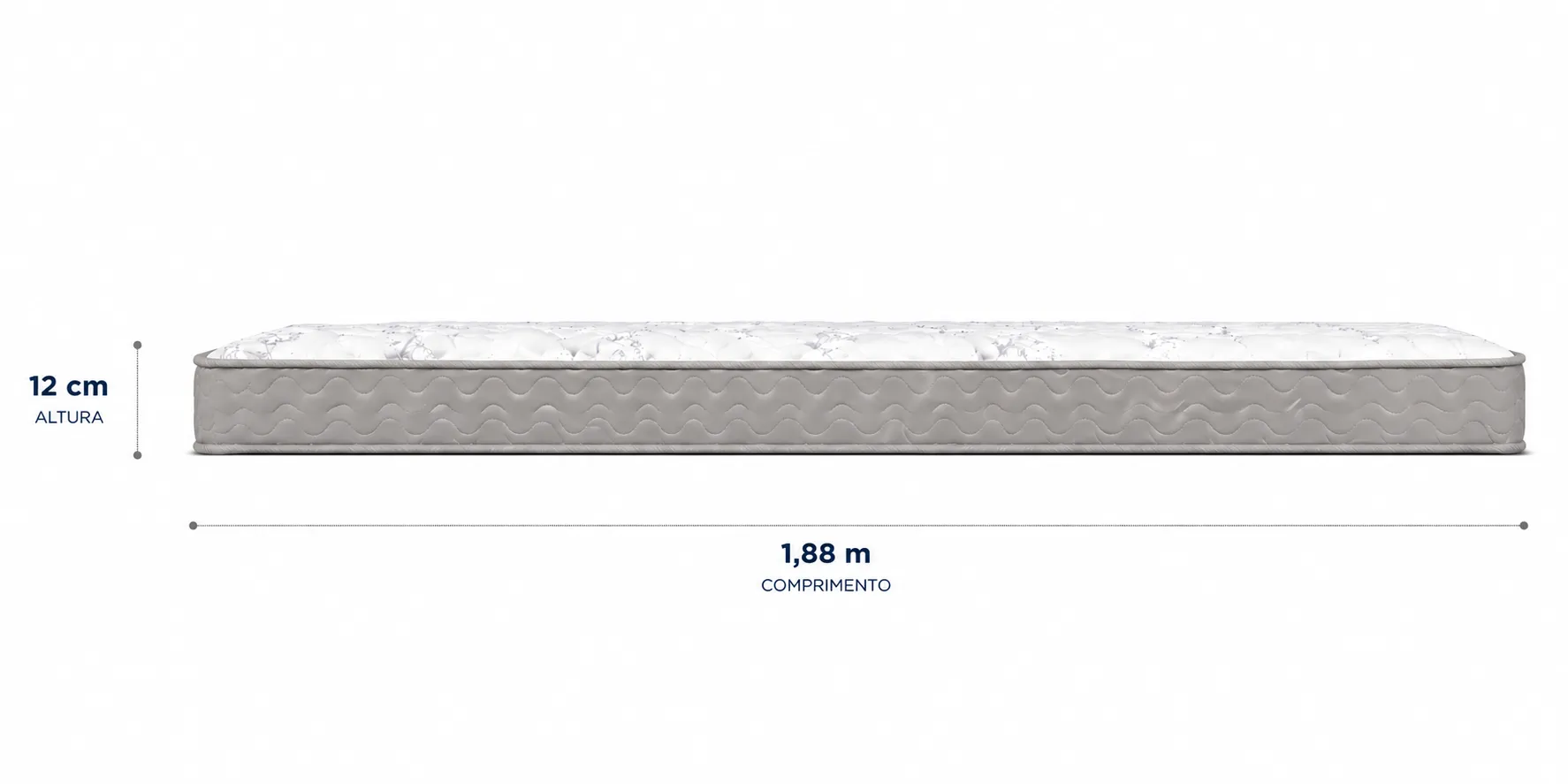 Colchão D23 AP Solteirinho 0,78 12cm - Cinza foto 2