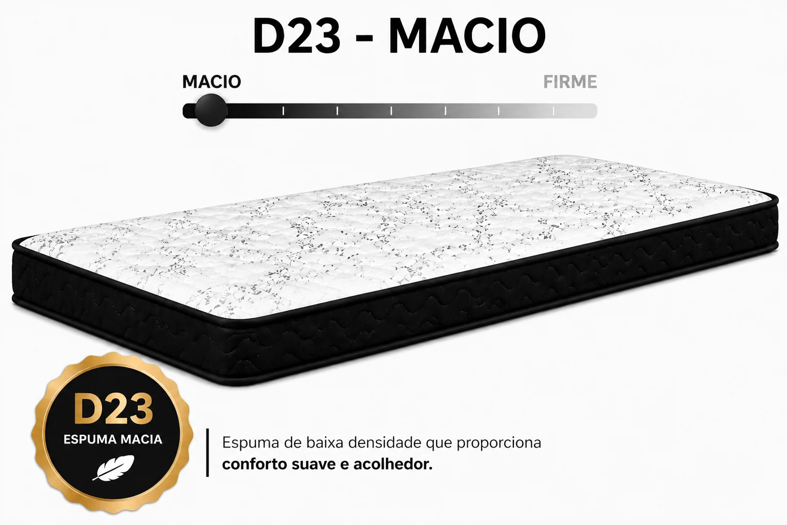 Colchão D23 AP Solteirinho 0,78 12cm - Preto foto 3