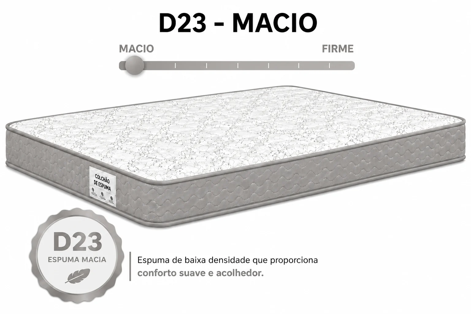 Colchão D23 AP Viúva 1,28 12cm - Cinza foto 4