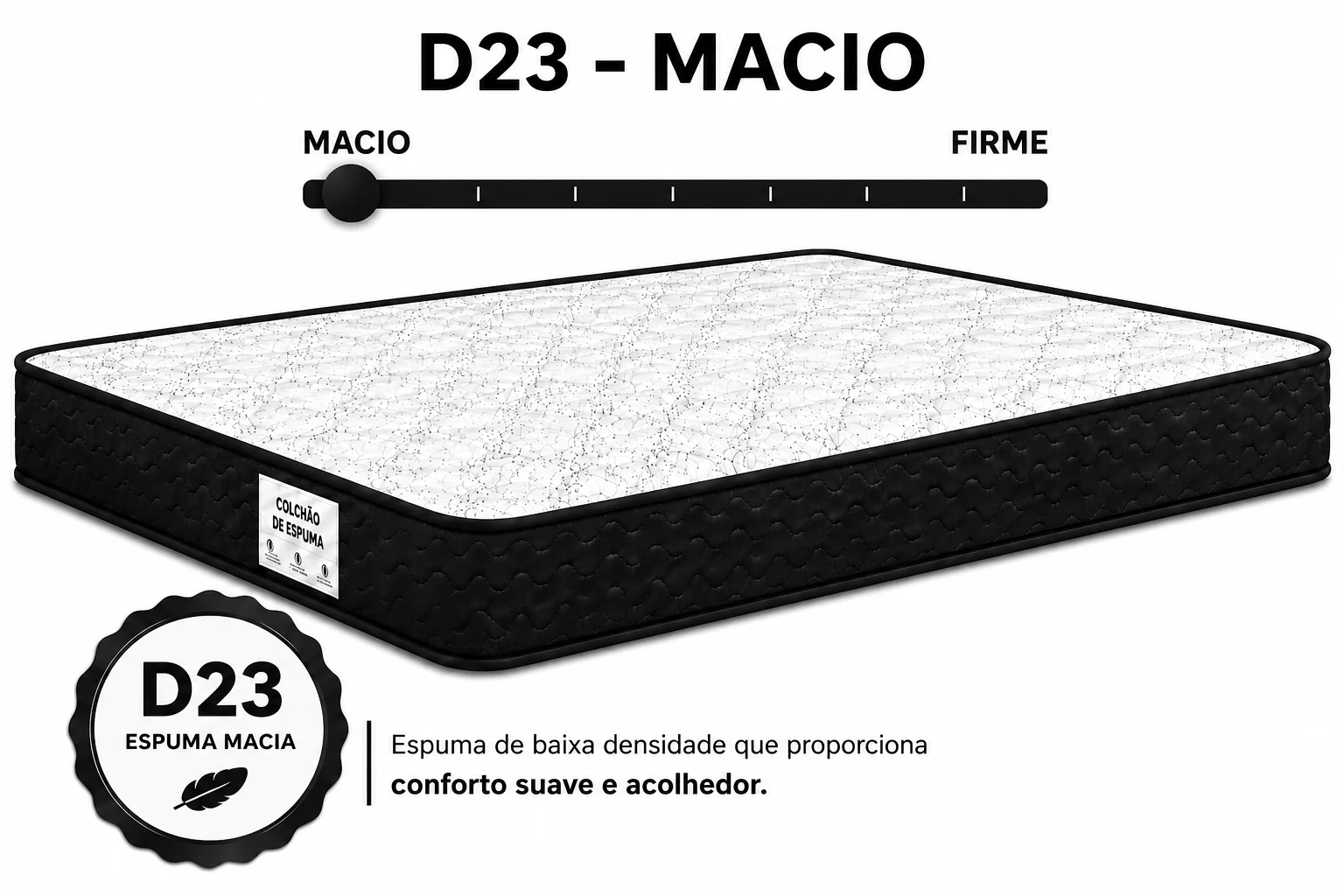 Colchão D23 AP Viúva 1,28 12cm - Preto foto 4