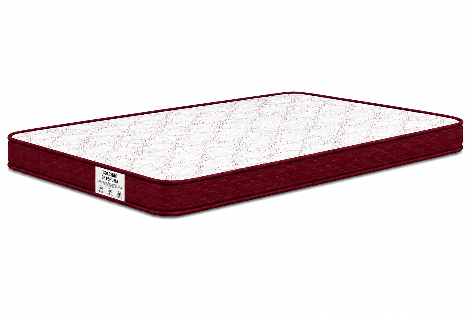 Colchão D23 AP Viúva 1,28 12cm - Vinho