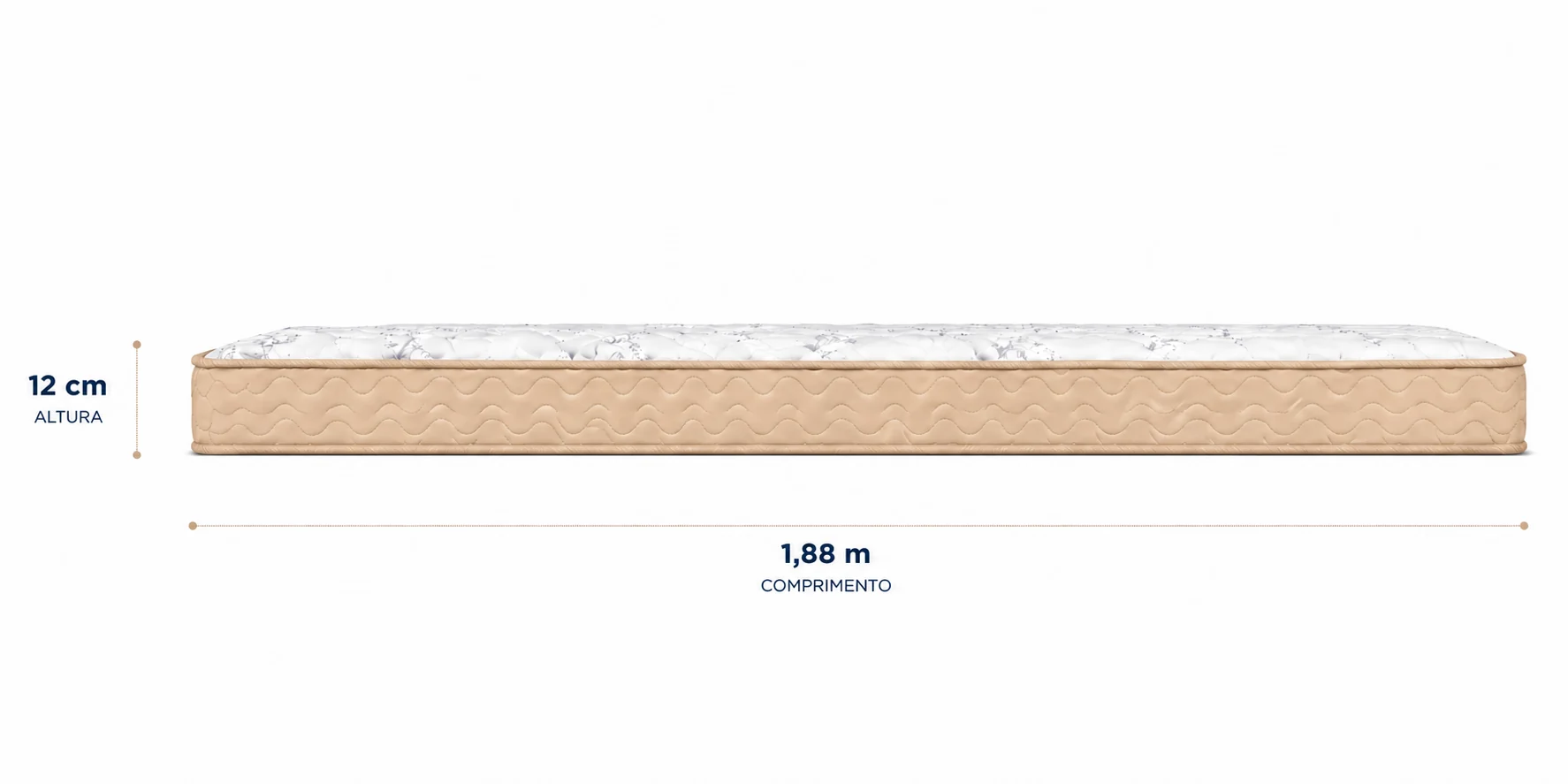 Colchão D23 AP Casal 1,38 12cm - Bege