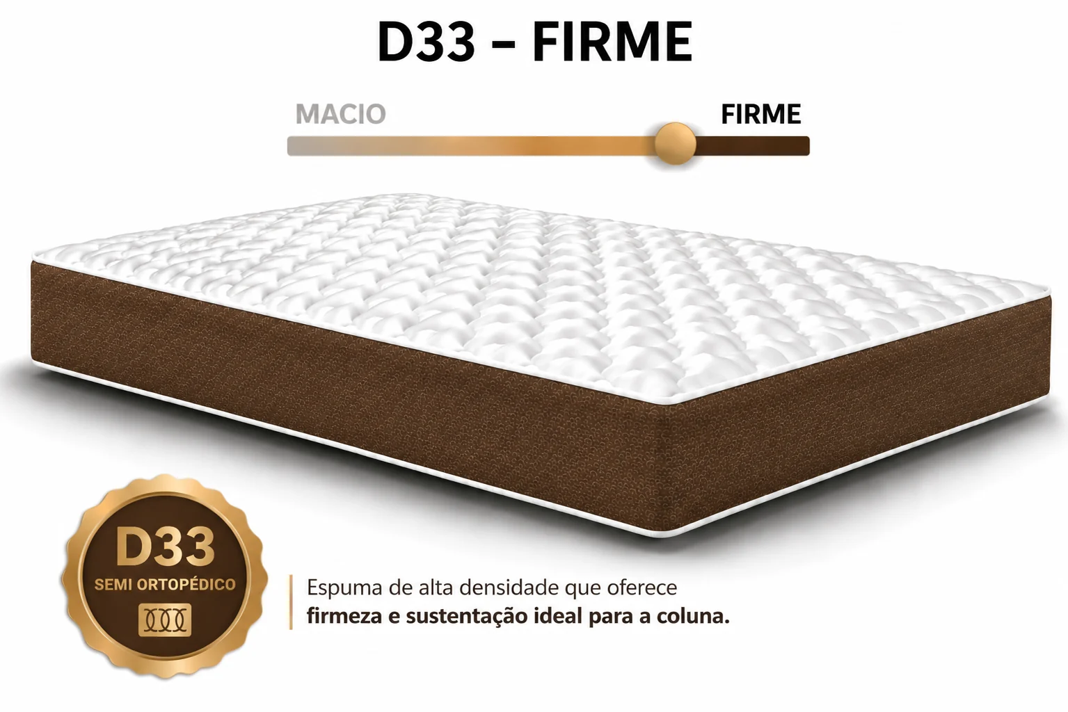 Colchão D33 Solteirinho 0,78 14cm - Marrom foto 3