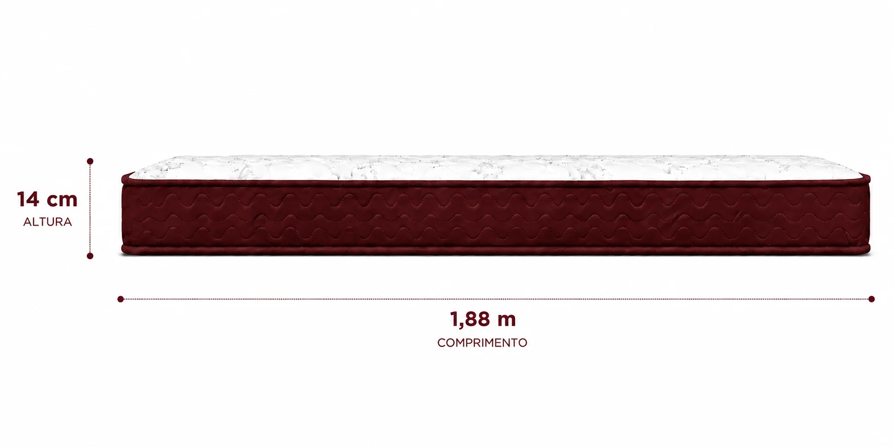 Colchão D33 Solteirinho 0,78 14cm - Vinho foto 2