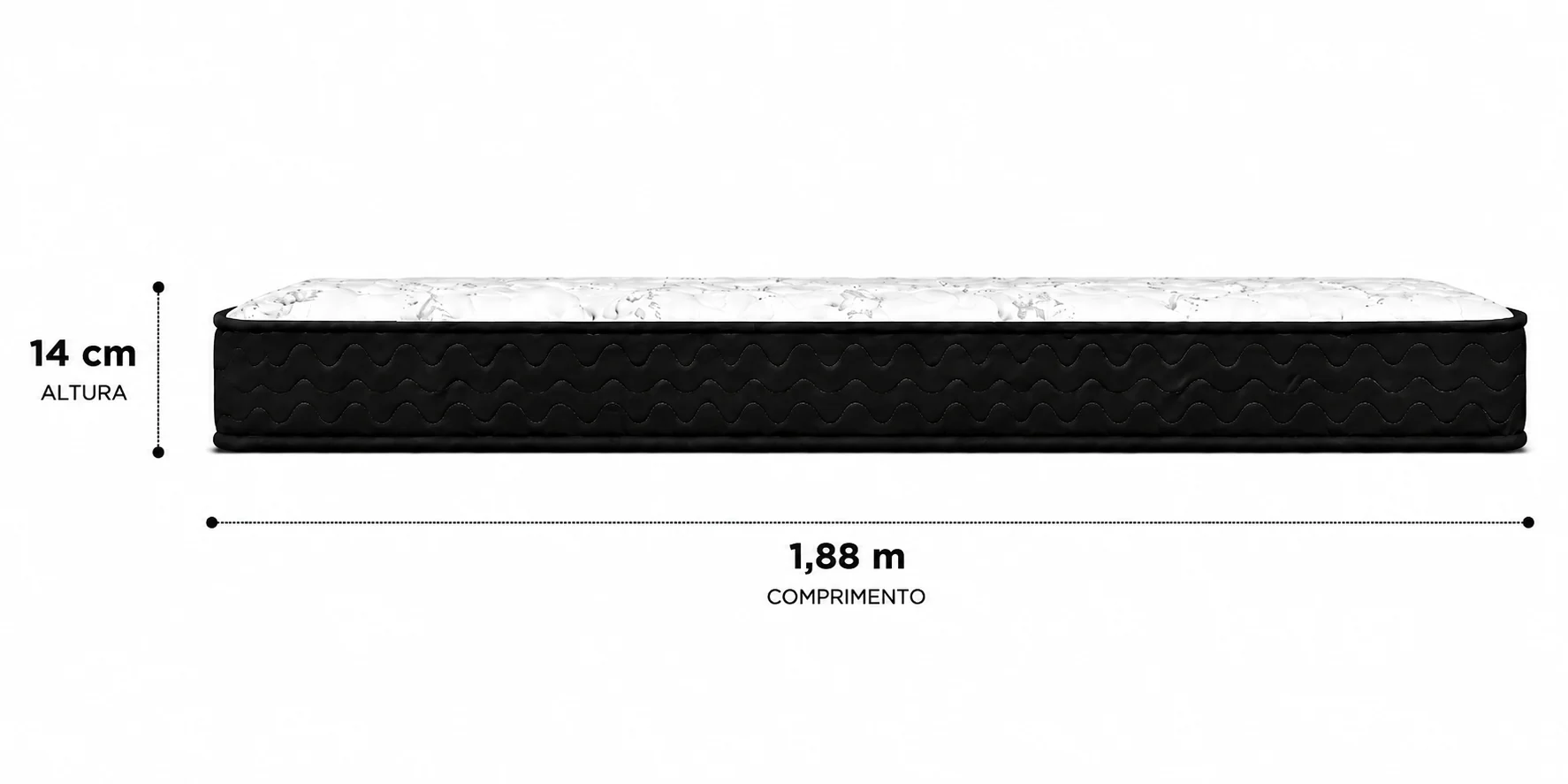 Colchão D33 Solteiro 0,88 14cm - Preto foto 2