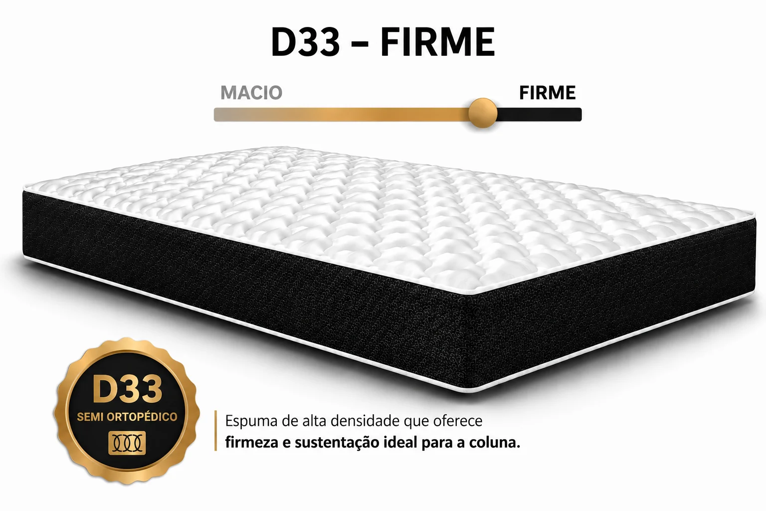 Colchão D33 Solteiro 0,88 14cm - Preto foto 3