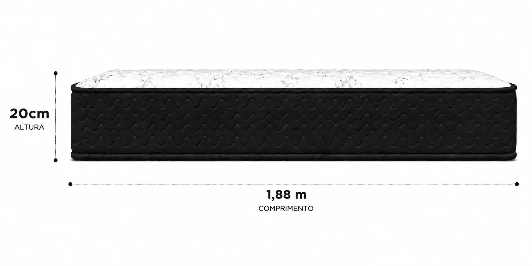 Colchão D33 Casal 1,38 20cm - Preto foto 2
