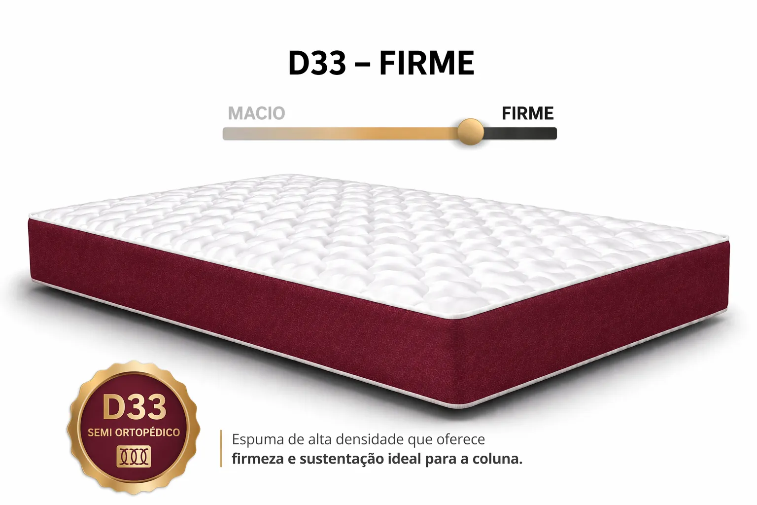 Kit Cama Box + Colchão D33 Solteirinho 0,78m - Vinho foto 4