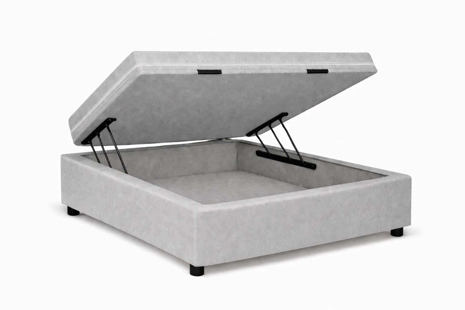 Kit Cama Box + Colchão Mola Bonnel Solteirinho 0,78m - Cinza