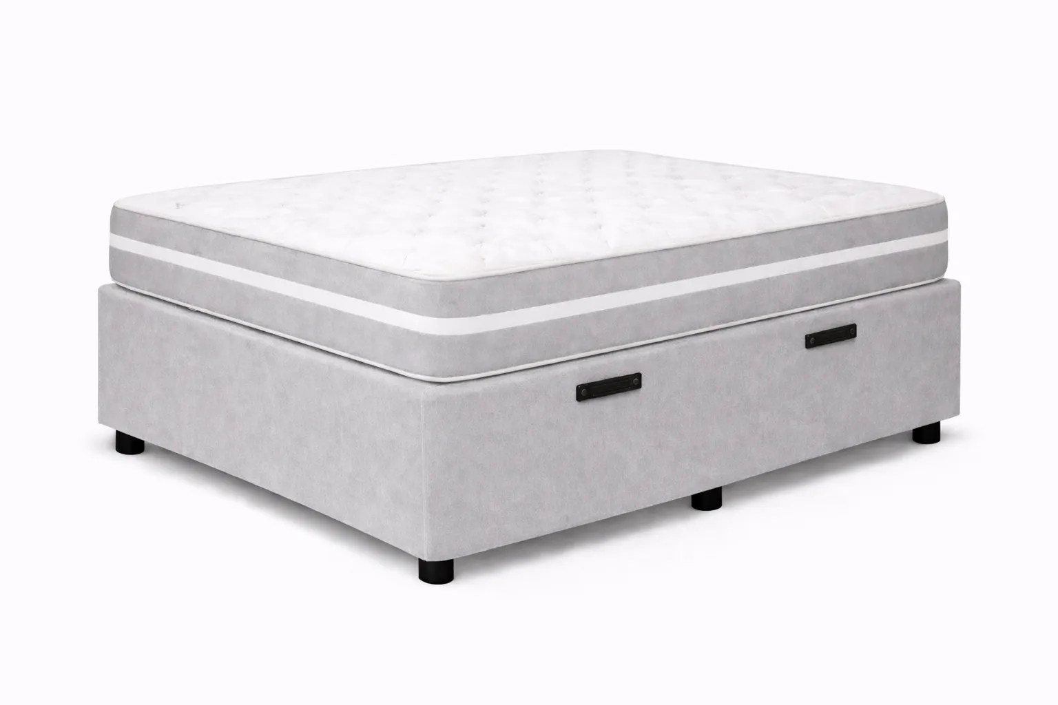 Kit Cama Box + Colchão Mola Bonnel Solteirinho 0,78m - Cinza foto 2