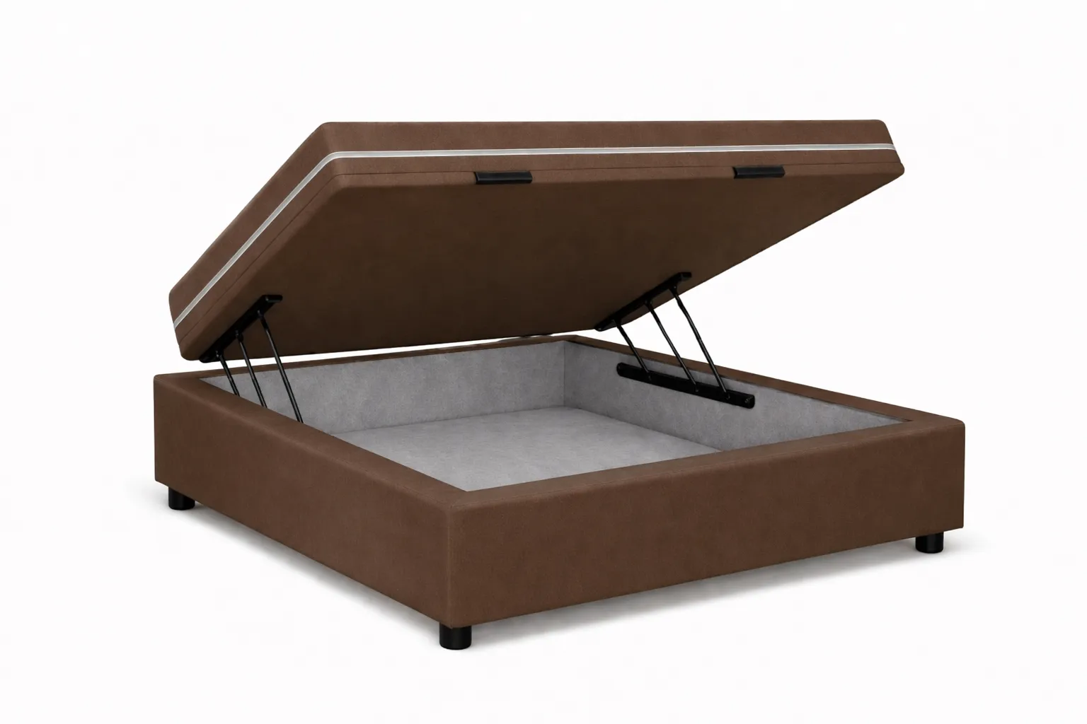Kit Cama Box + Colchão Mola Bonnel Solteirinho 0,78m - Marrom