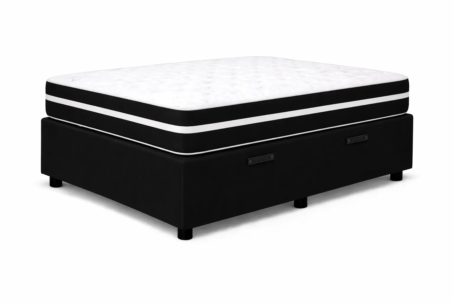 Kit Cama Box + Colchão Mola Bonnel Solteirinho 0,78m - Preto foto 2