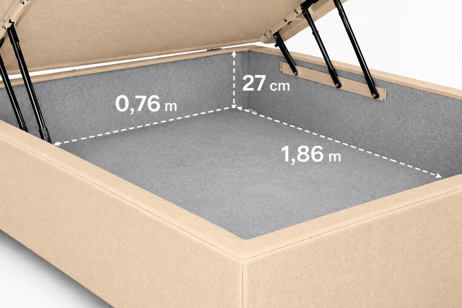 Kit Cama Box Baú + Colchão Mola Ensacada Solteirinho 0,78m - Bege foto 3
