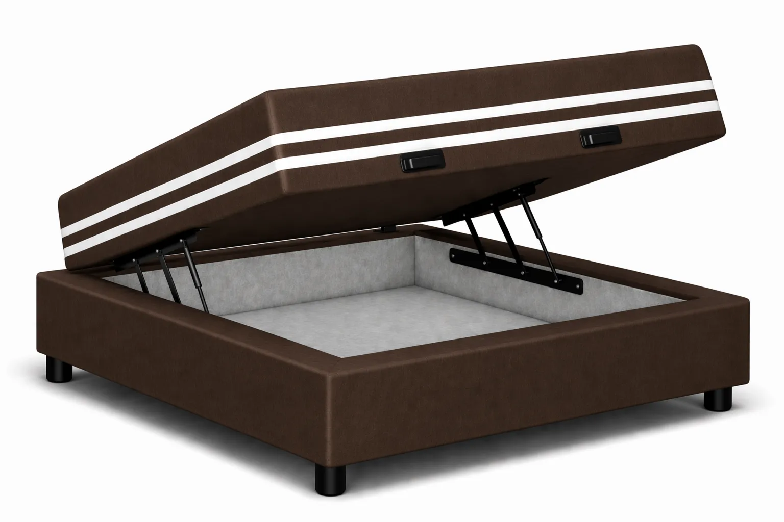 Kit Cama Box + Colchão Mola Ensacada Solteirinho 0,78m - Marrom