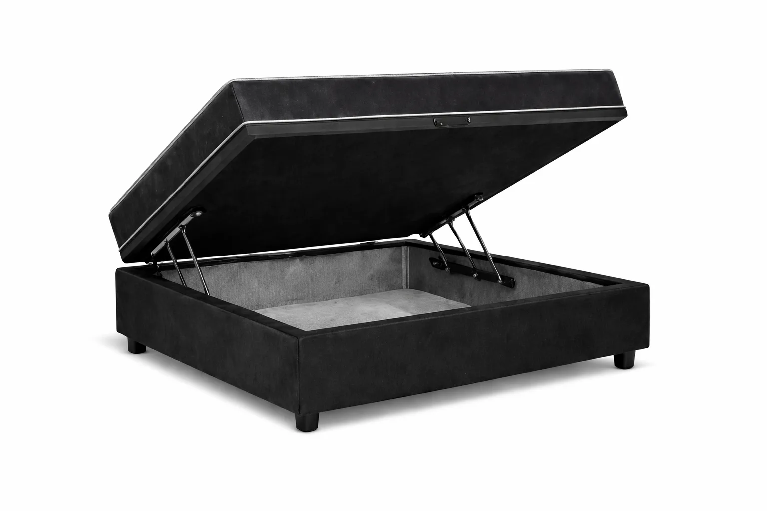 Kit Cama Box Baú + Colchão D33 Solteiro 0,88m - Preto