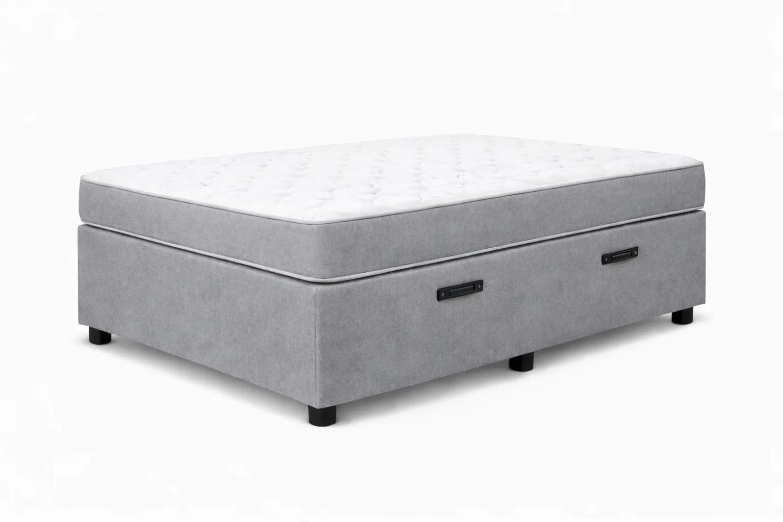 Kit Cama Box + Colchão D45 Solteiro 0,88m - Cinza foto 2
