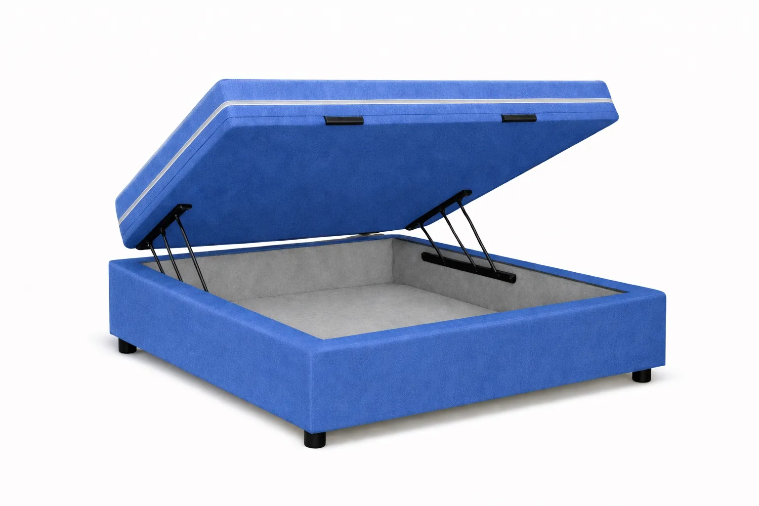 Kit Cama Box + Colchão Mola Bonnel Solteiro 0,88m - Azul