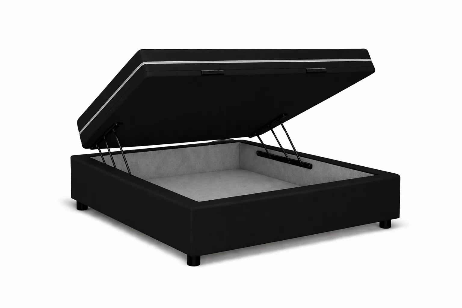 Kit Cama Box + Colchão Mola Bonnel Solteiro 0,88m - Preto