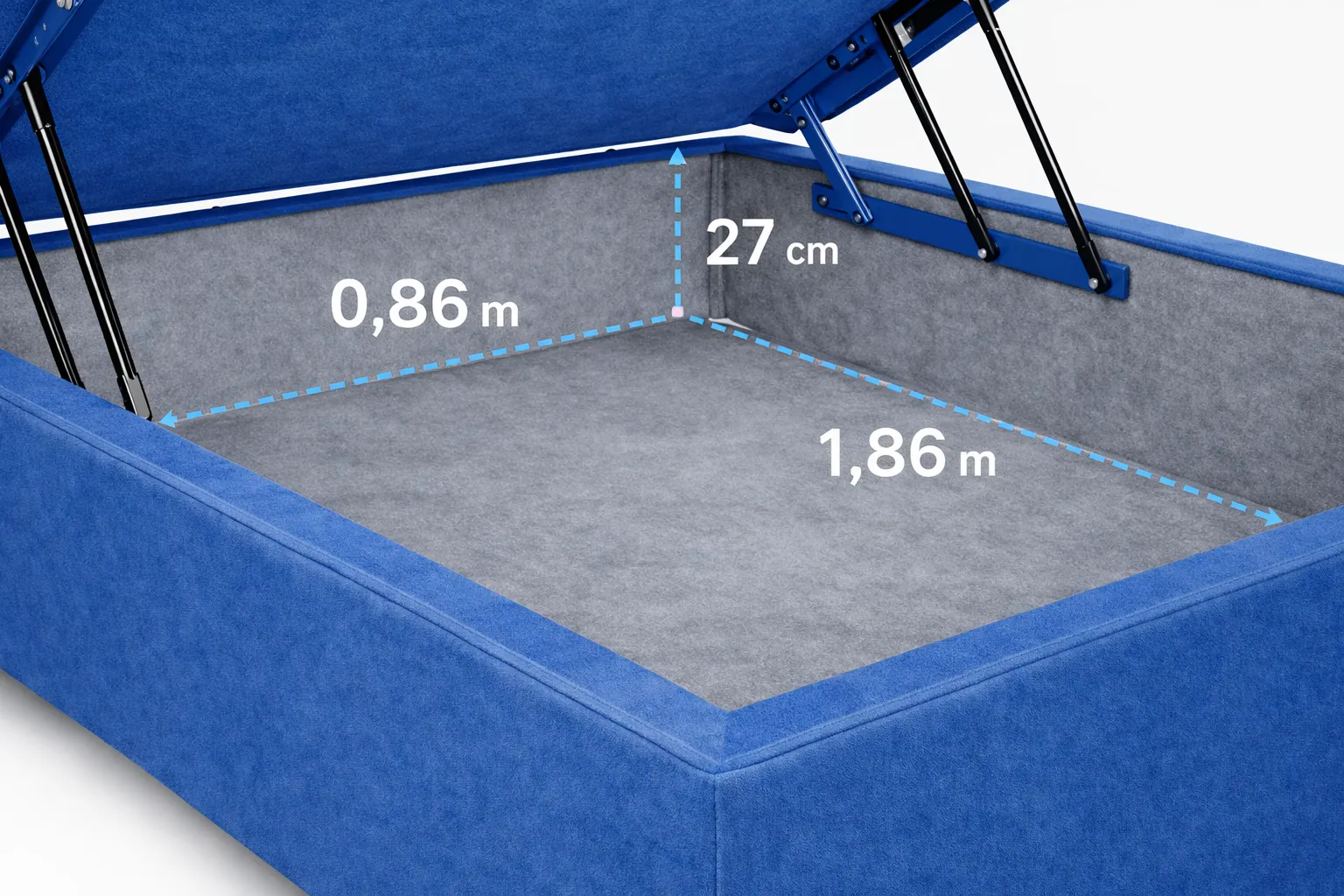 Kit Cama Box + Colchão Mola Ensacada Solteiro 0,88m - Azul foto 3