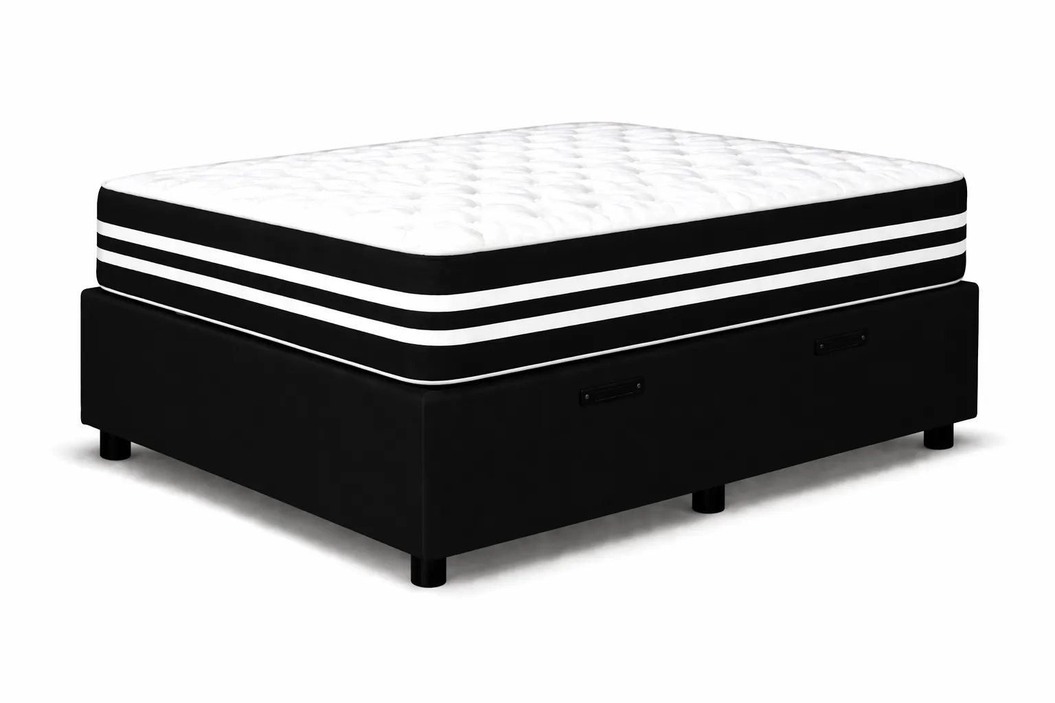 Kit Cama Box + Colchão Mola Ensacada Solteiro 0,88m - Preto foto 2