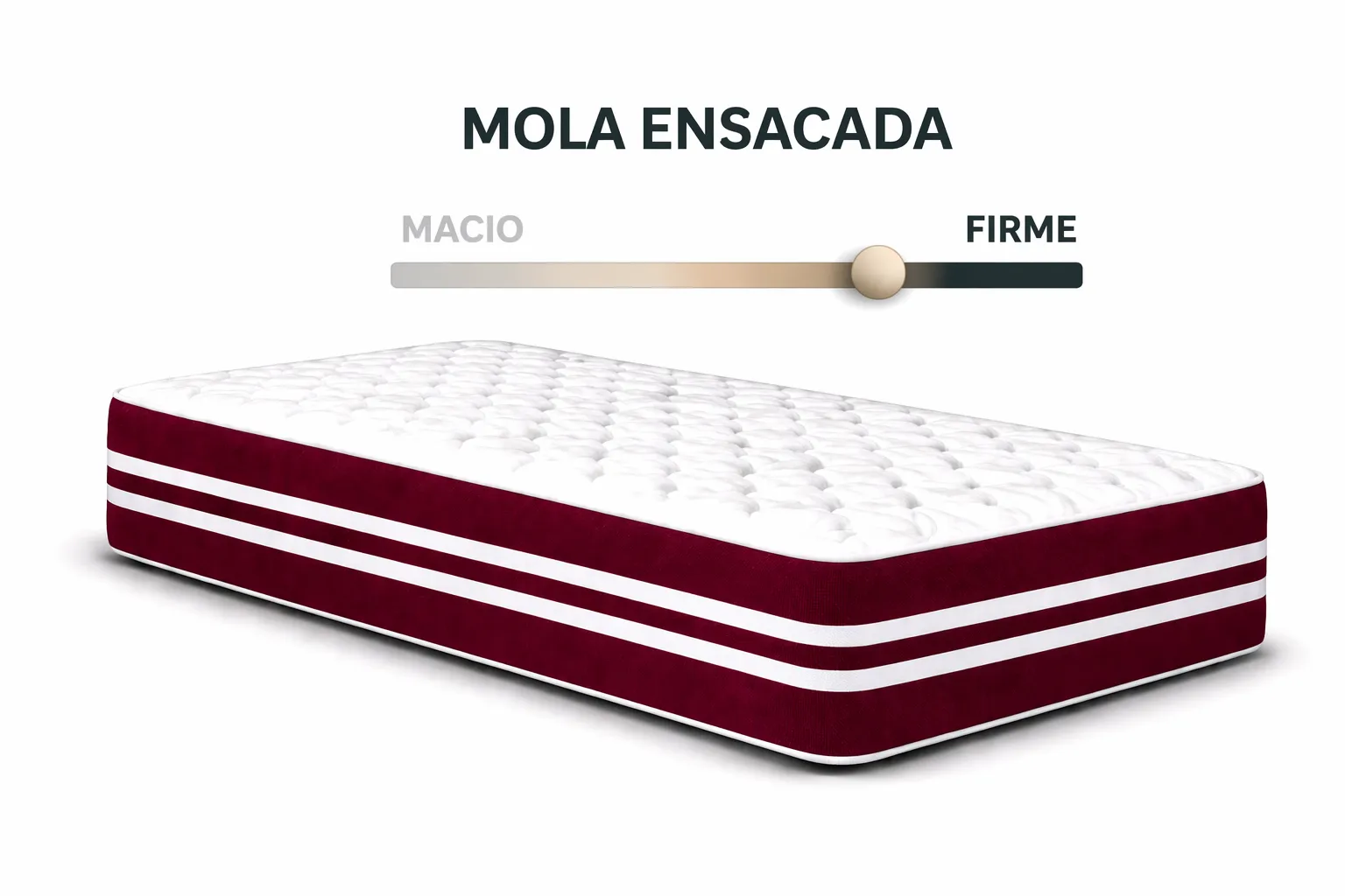 Kit Cama Box + Colchão Mola Ensacada Solteiro 0,88m - Vinho foto 4