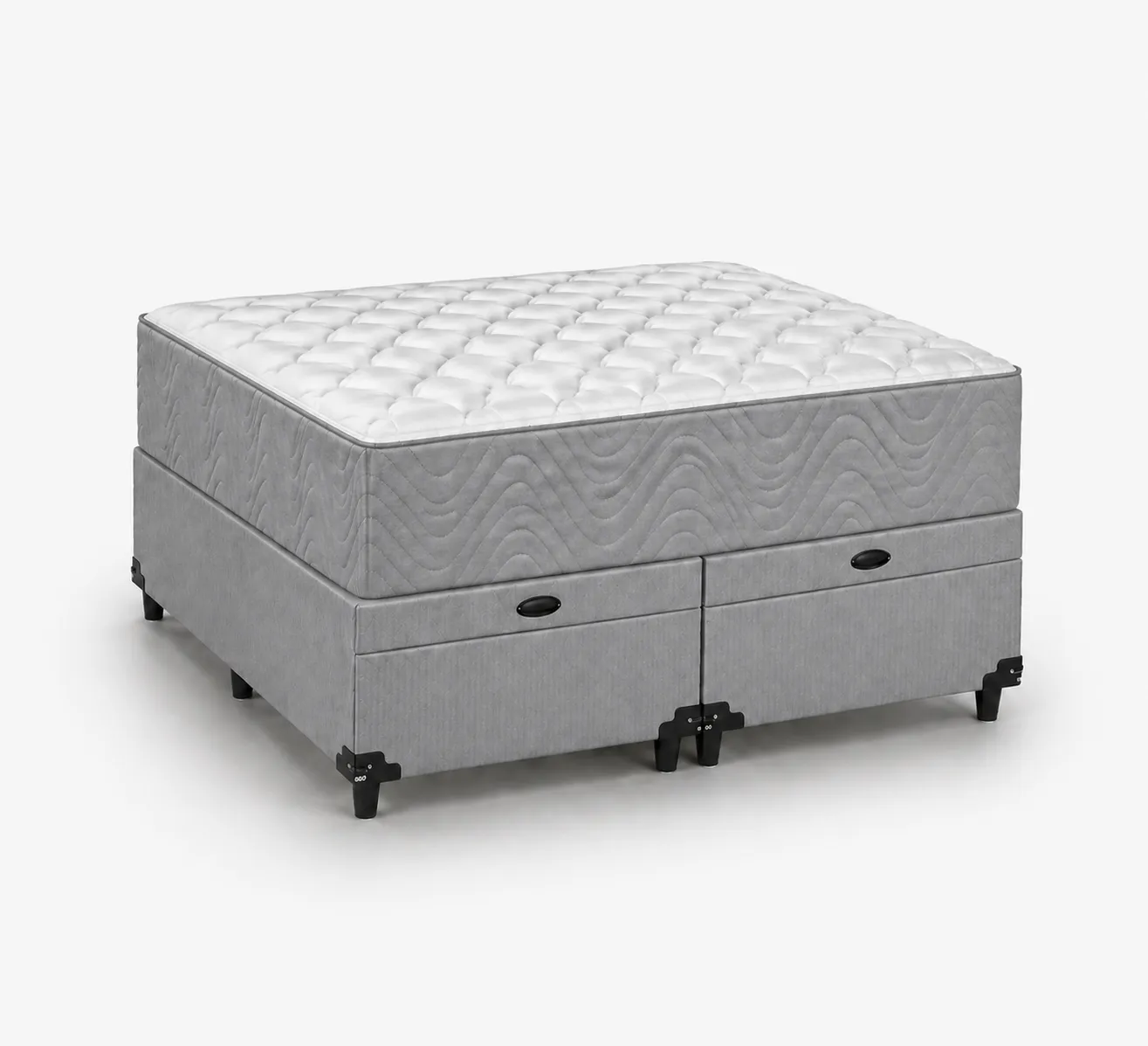 Kit Cama Box + Colchão D45 Solteirão 0,96m - Cinza foto 2