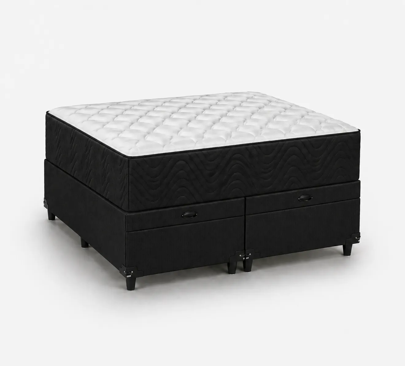 Kit Cama Box + Colchão D45 Solteirão 0,96m - Preto foto 2