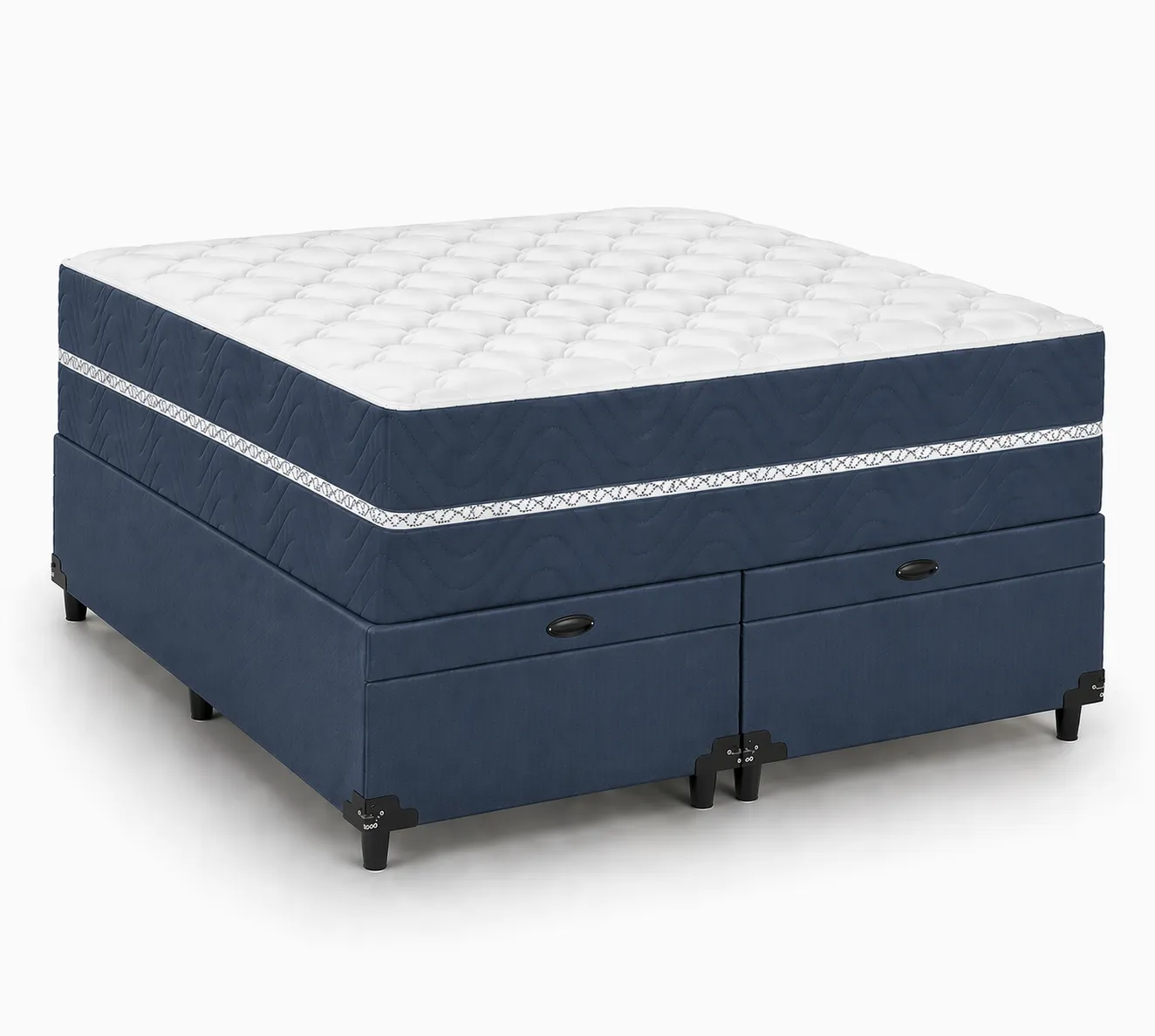 Kit Cama Box Baú + Colchão Mola Bonnel Solteirão 0,96m - Azul foto 2