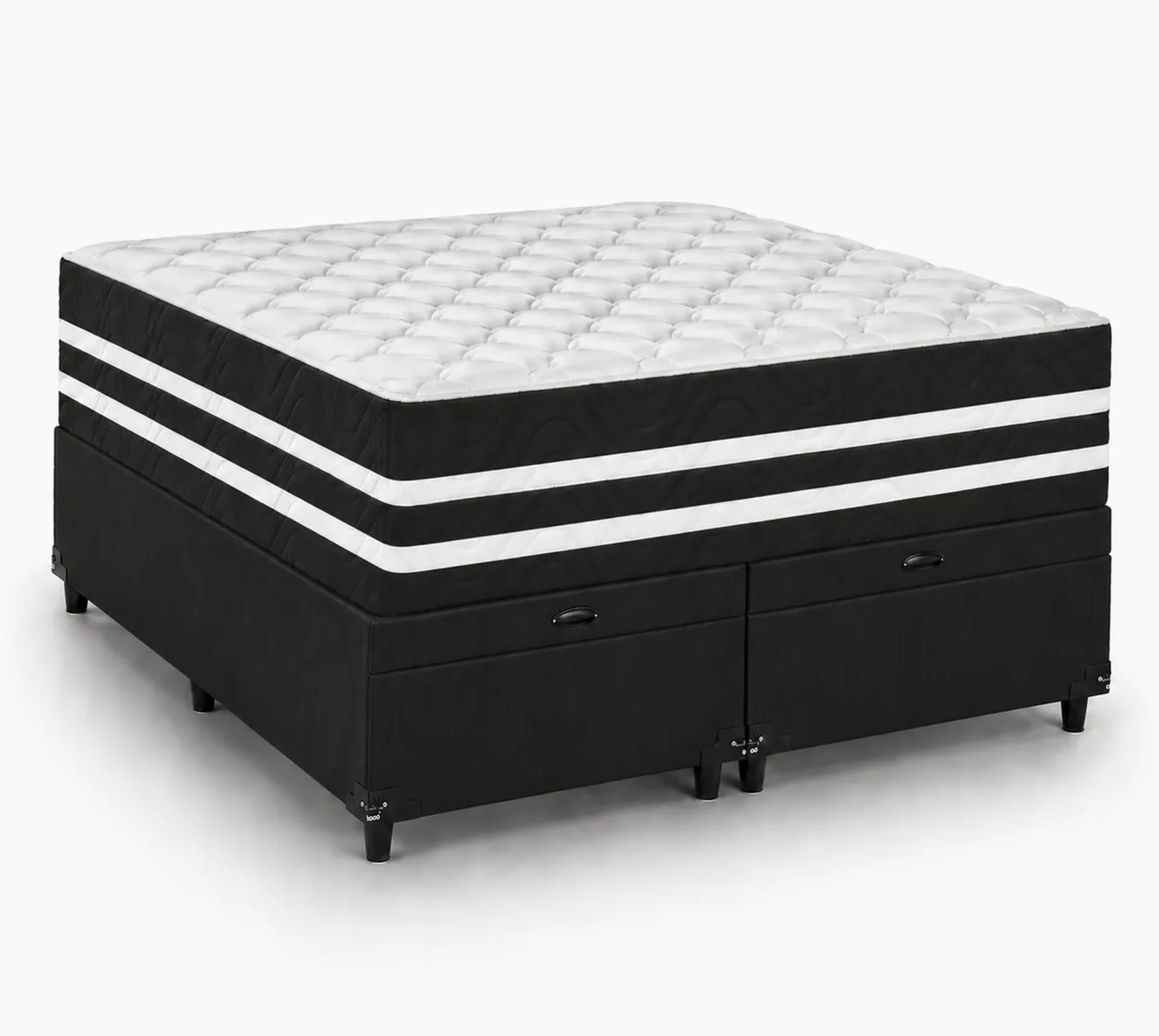 Kit Cama Box Baú + Colchão Mola Ensacada Solteirão 0,96m - Preto foto 2