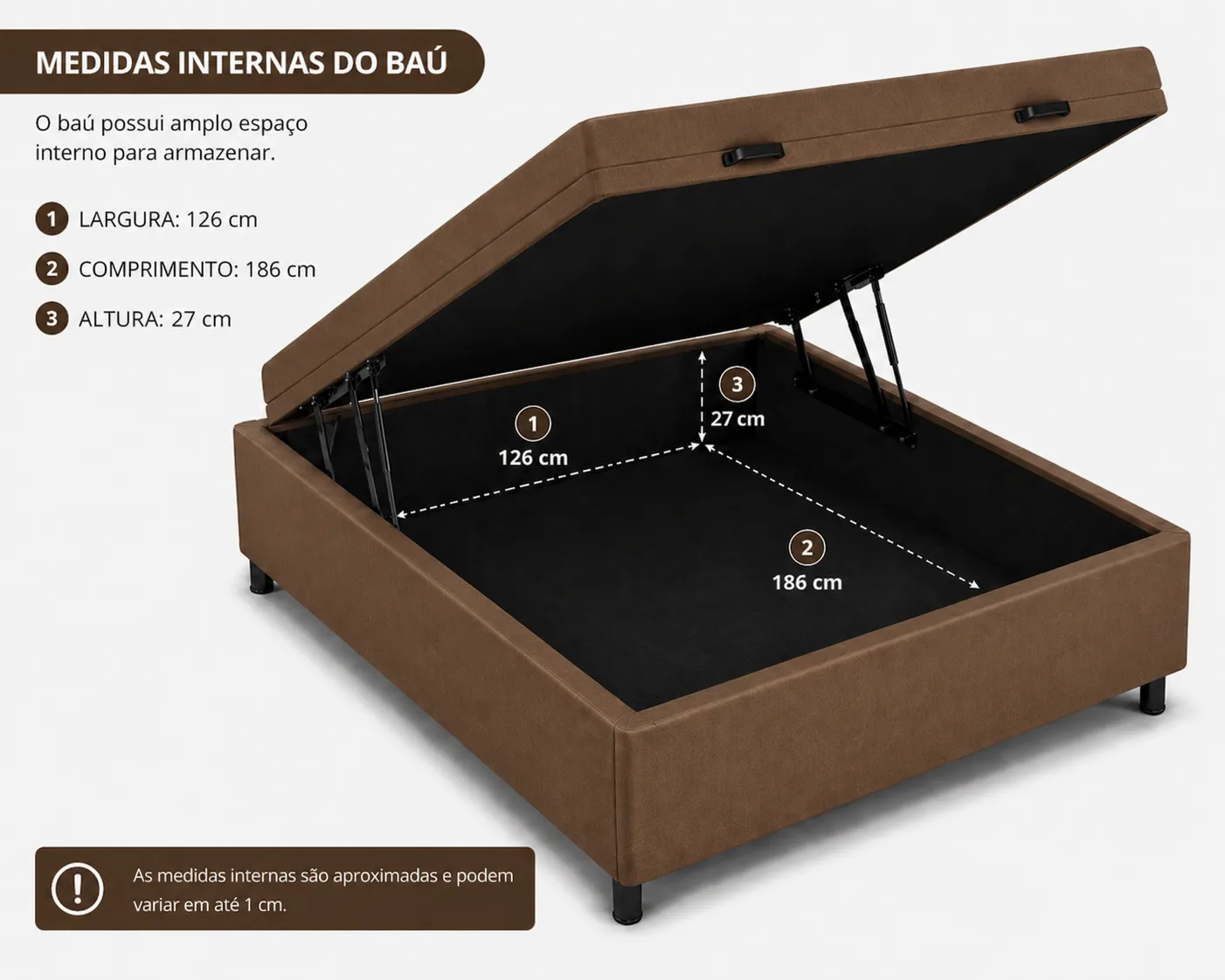 Kit Cama Box + Colchão D33 Viúva 1,28m - Marrom foto 3