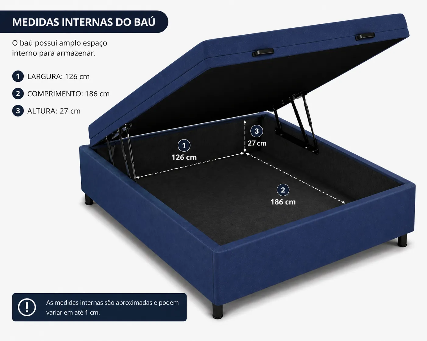 Kit Cama Box + Colchão Mola Bonnel Viúva 1,28m - Azul foto 4