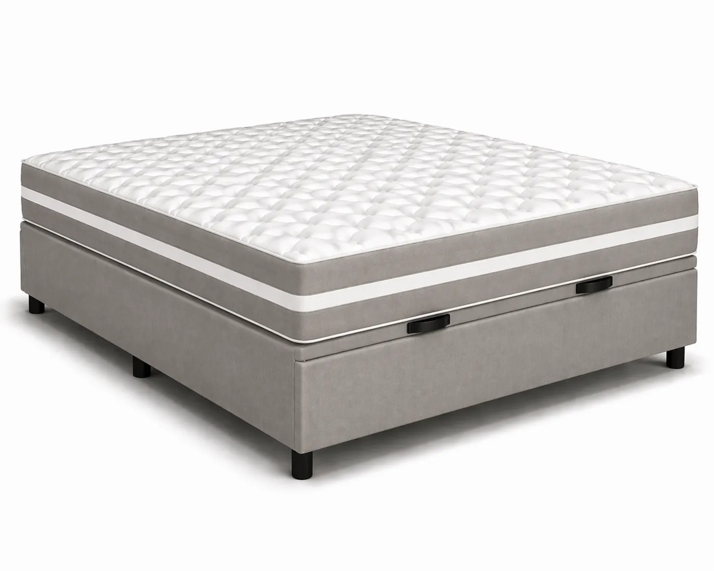 Kit Cama Box + Colchão Mola Bonnel Viúva 1,28m - Cinza foto 2