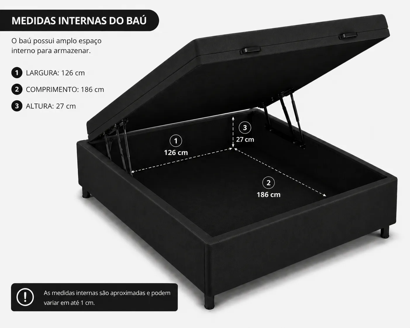 Kit Cama Box + Colchão Mola Bonnel Viúva 1,28m - Preto foto 3