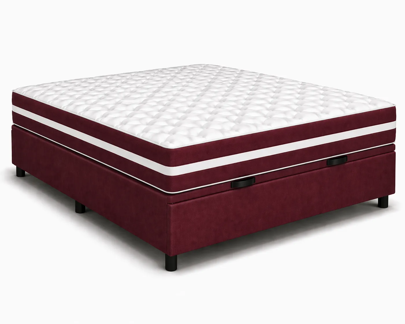 Kit Cama Box Baú + Colchão Mola Bonnel Viúva 1,28m - Vinho foto 2
