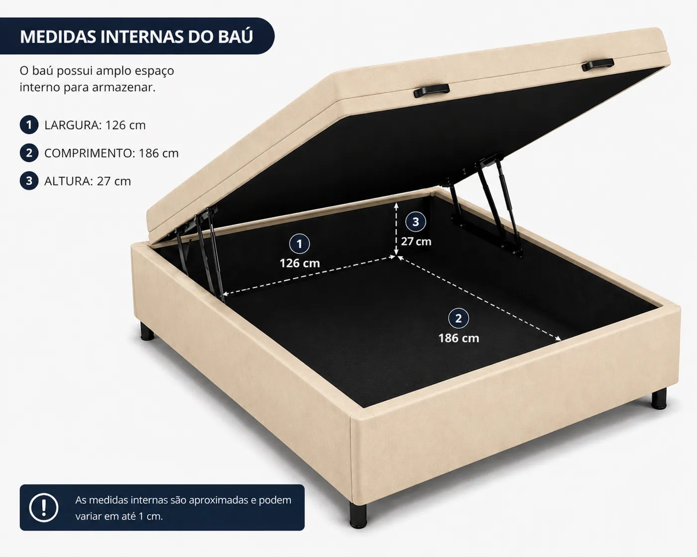 Kit Cama Box + Colchão Mola Ensacada Viúva 1,28m - Bege foto 3