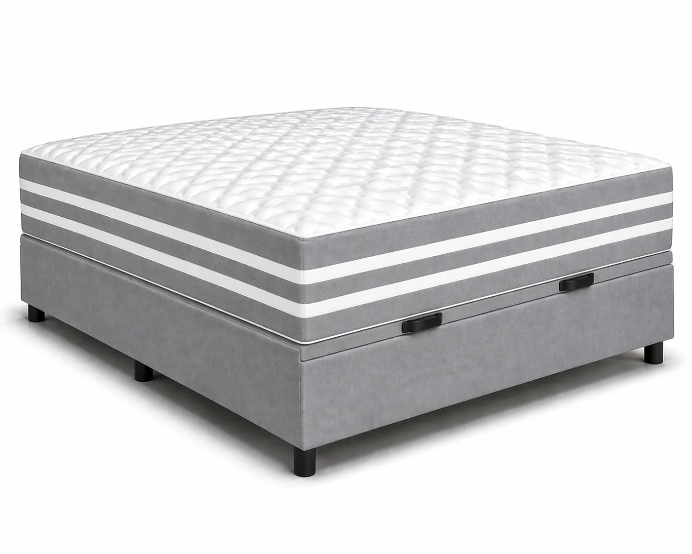 Kit Cama Box + Colchão Mola Ensacada Viúva 1,28m - Cinza foto 2