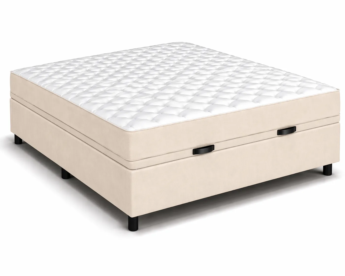 Kit Cama Box Baú + Colchão D33 Casal 1,38m - Bege foto 2