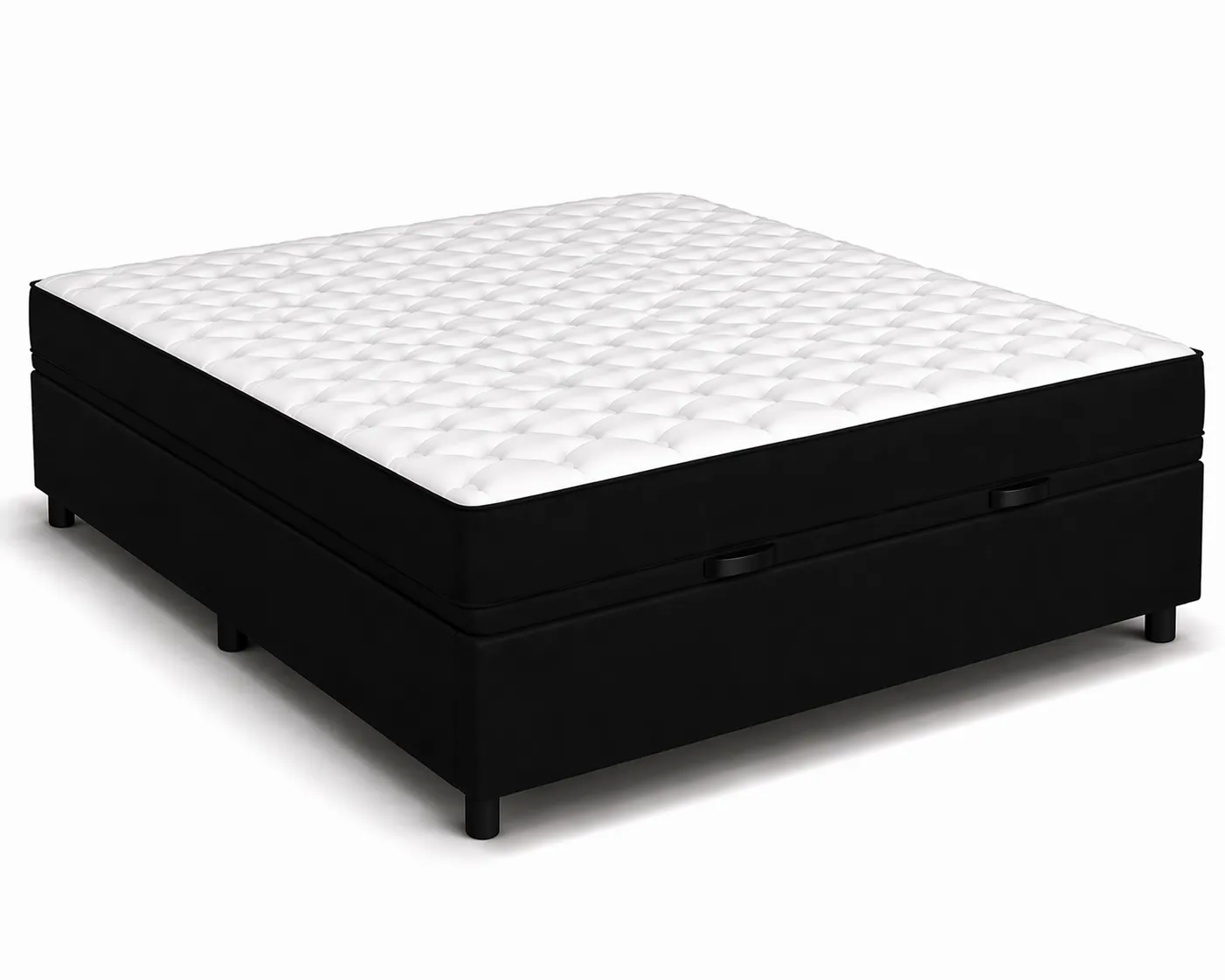 Kit Cama Box + Colchão D45 Casal 1,38m - Preto foto 2