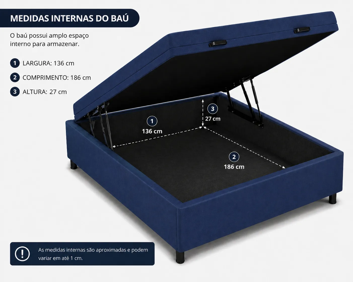 Kit Cama Box + Colchão Mola Bonnel Casal 1,38m - Azul foto 4