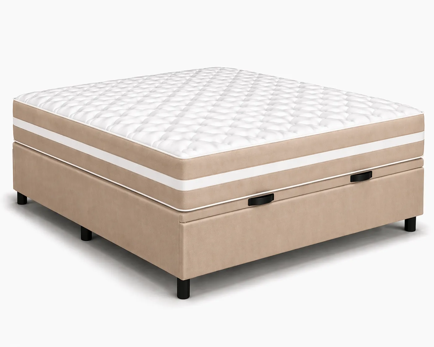 Kit Cama Box + Colchão Mola Bonnel Casal 1,38m - Marrom foto 2